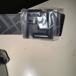 Fendi Black leather reversible belt